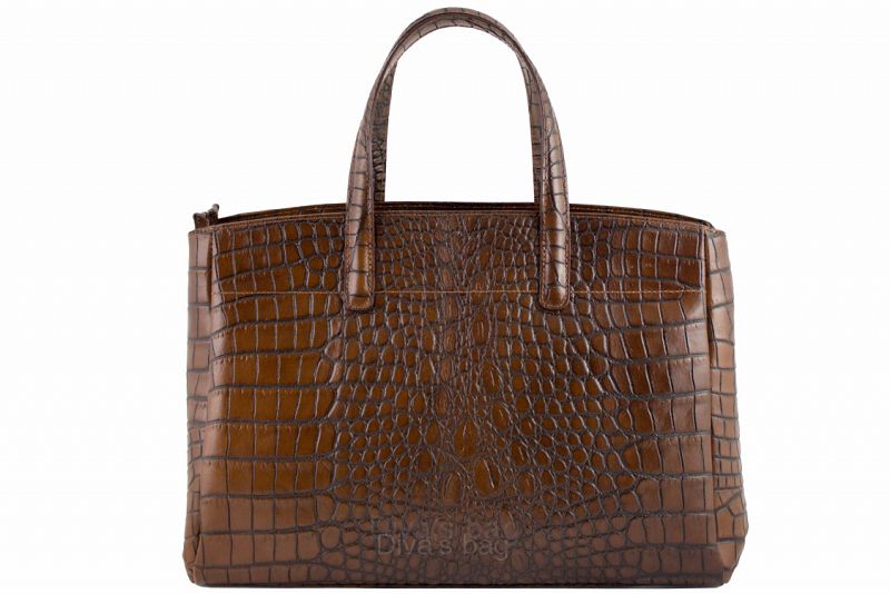 Natalia - Croco Stamp Leather Handbag