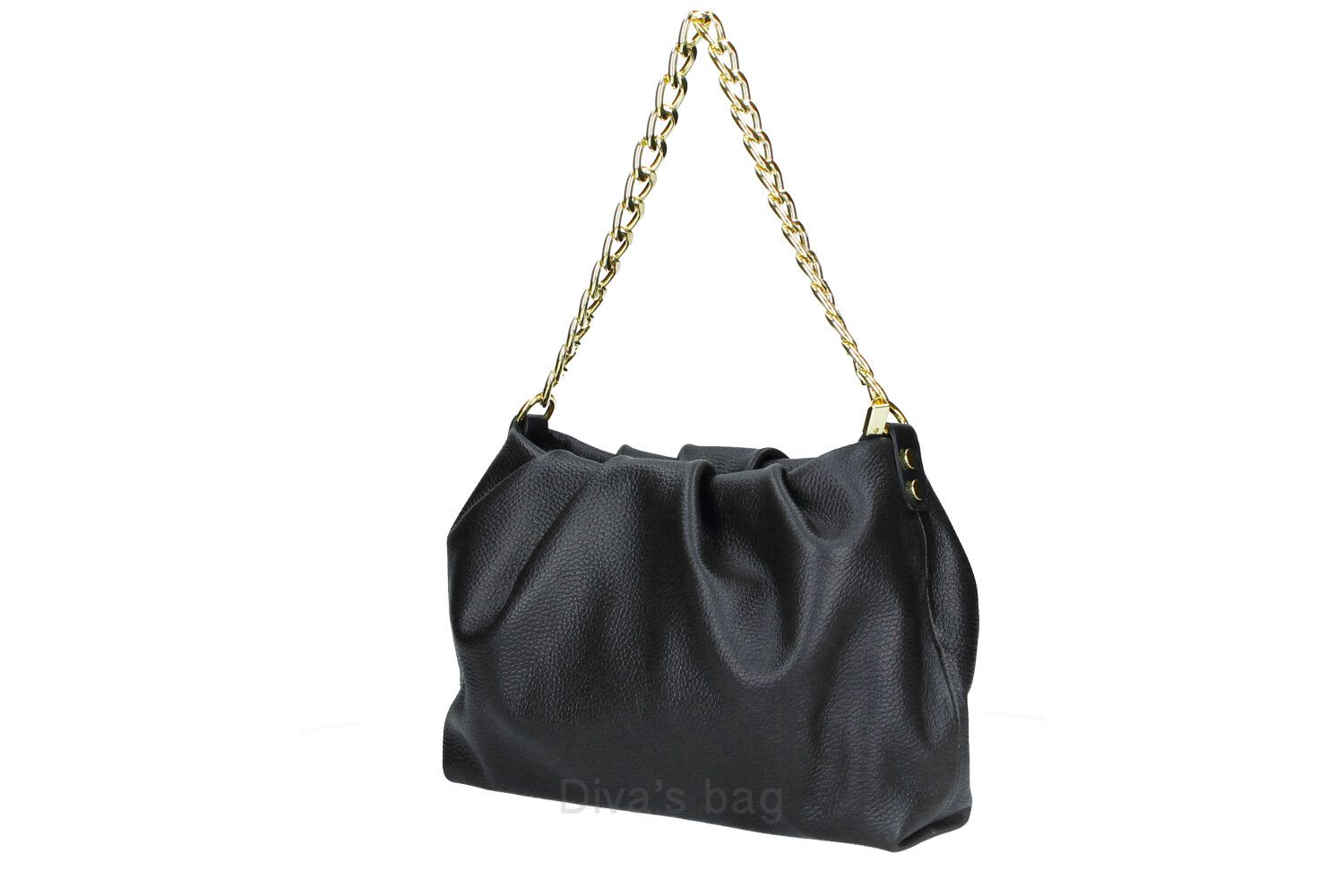 Salima - Leather Pochette with chain
